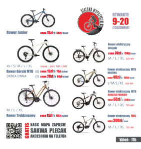 cennik 2026 wypożyczalnia rowerów w Kudowie